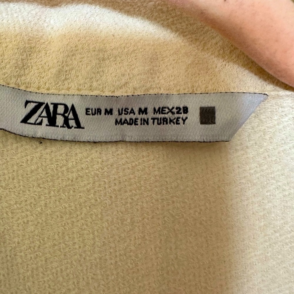 Zara Cream Colored long sleeve Crop Top Size M - Picture 3 of 4
